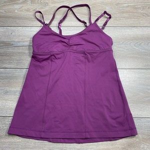 Lululemon Warrior 1 Tank Double Criss Cross Strap Size 8 Berry Purple